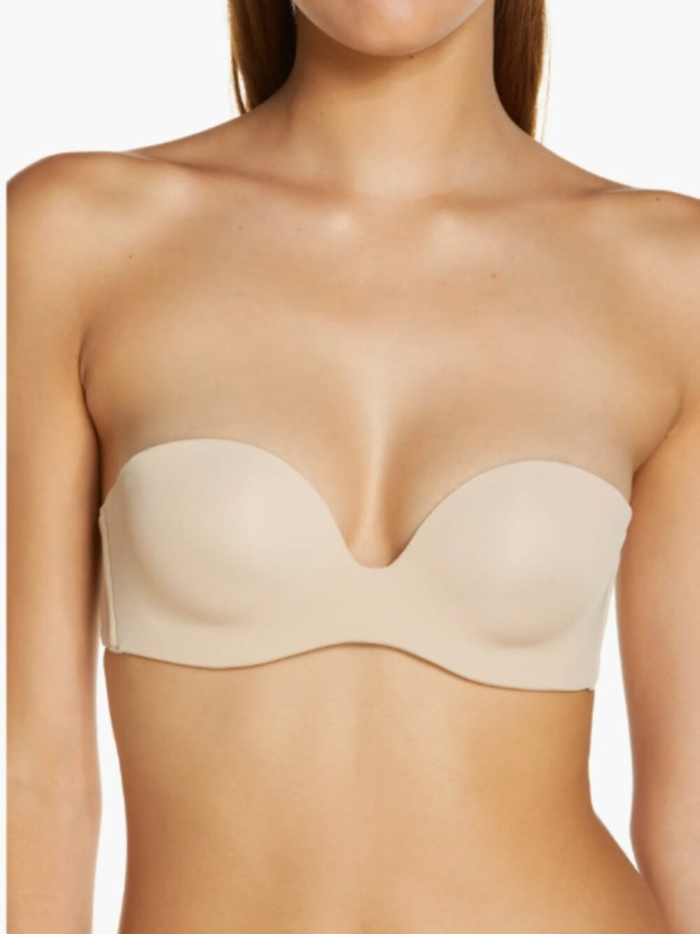 Simone Perele 13V303 Women's Essentiel Strapless Plunge Bra Peau Rose/Nude 34E